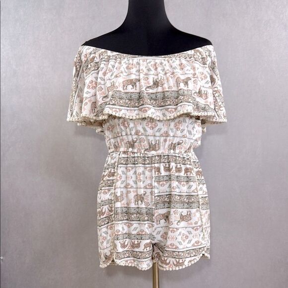 J for Justify Elephant Shorts Romper - Picture 1 of 6